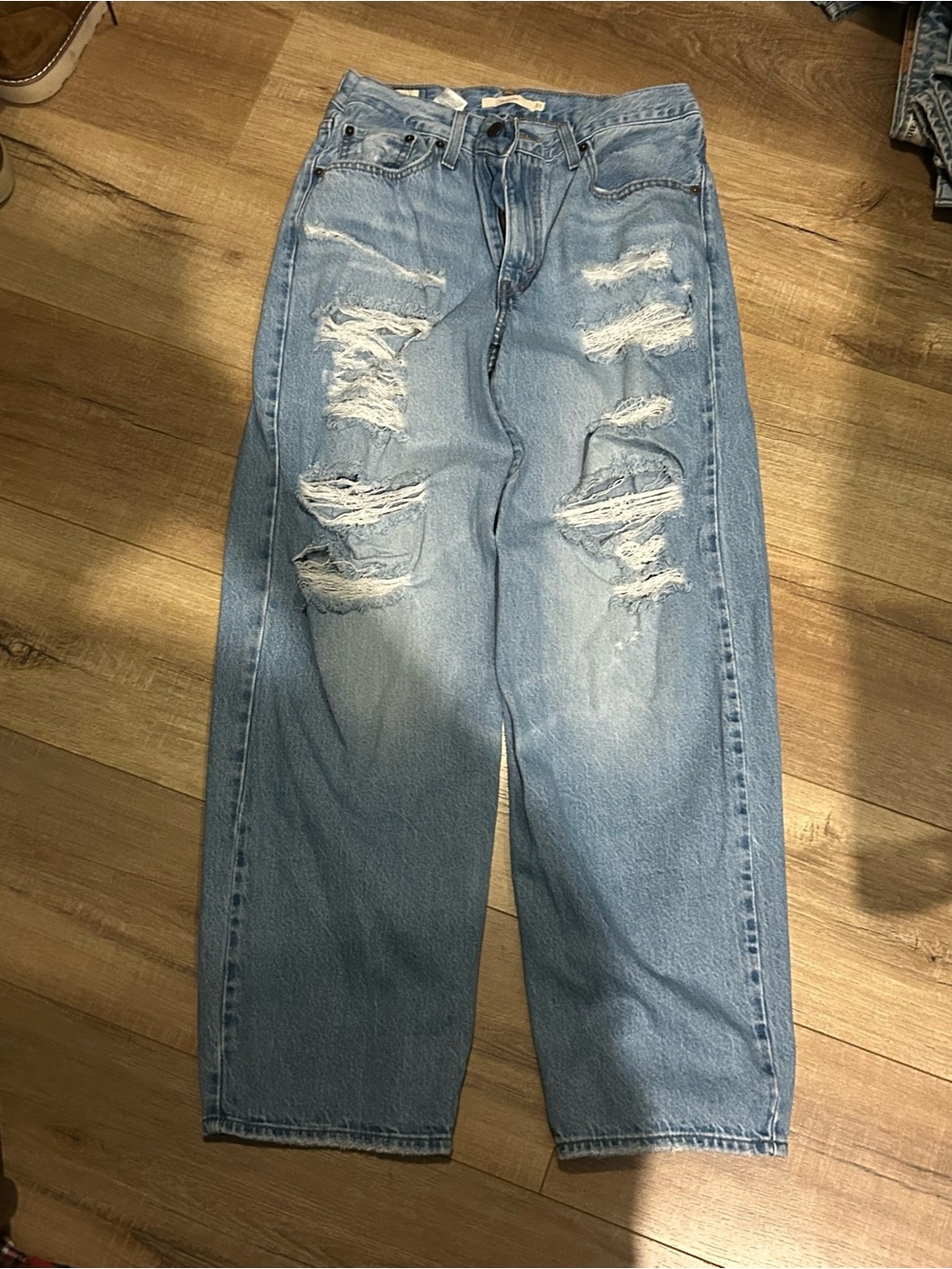 Levi's Light Blue Distressed Boyfriend Jeans